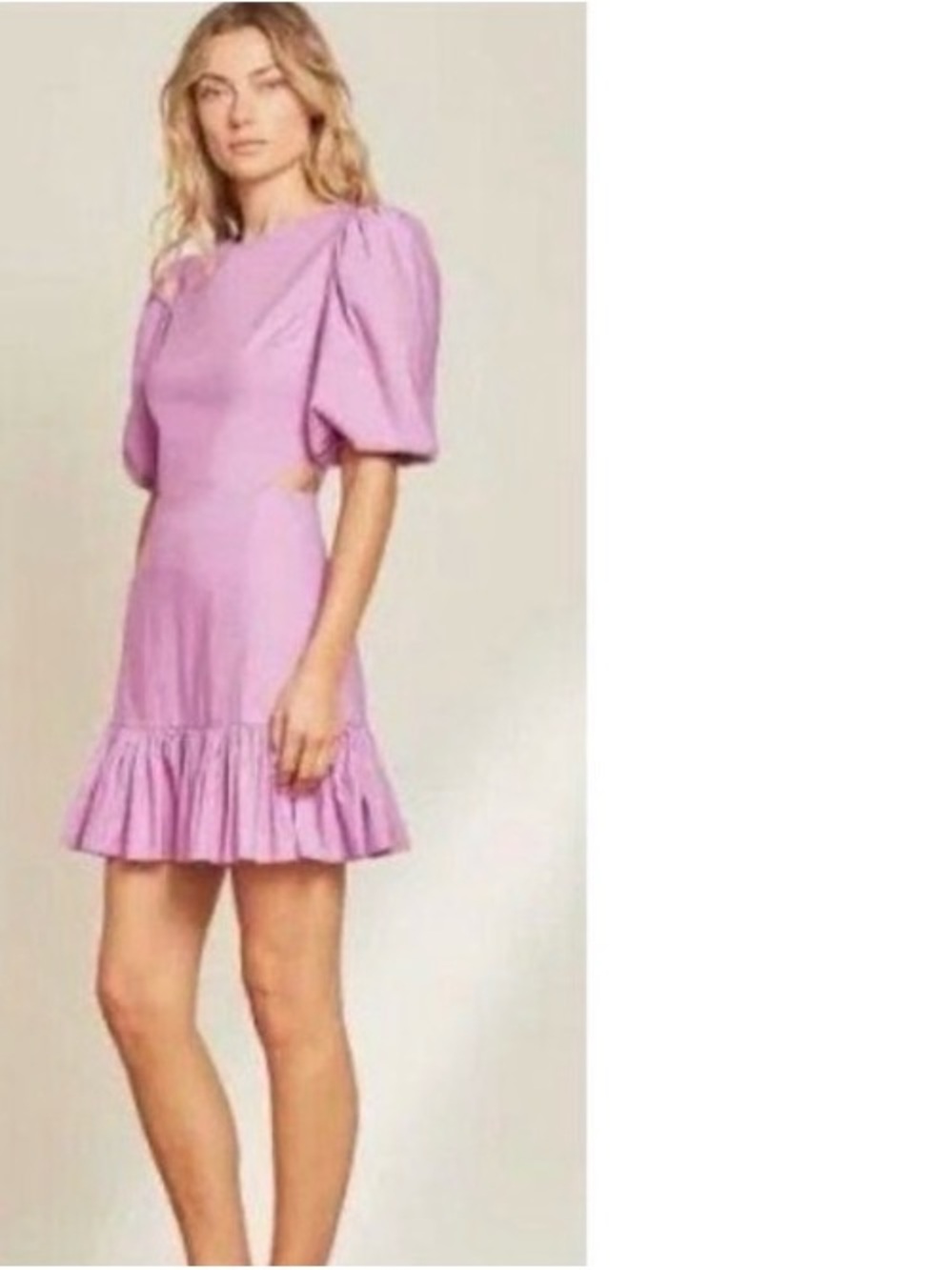 Veronica Beard Cotton Vivid Orchid Iker Dress, Size 2, Puff Sleeve